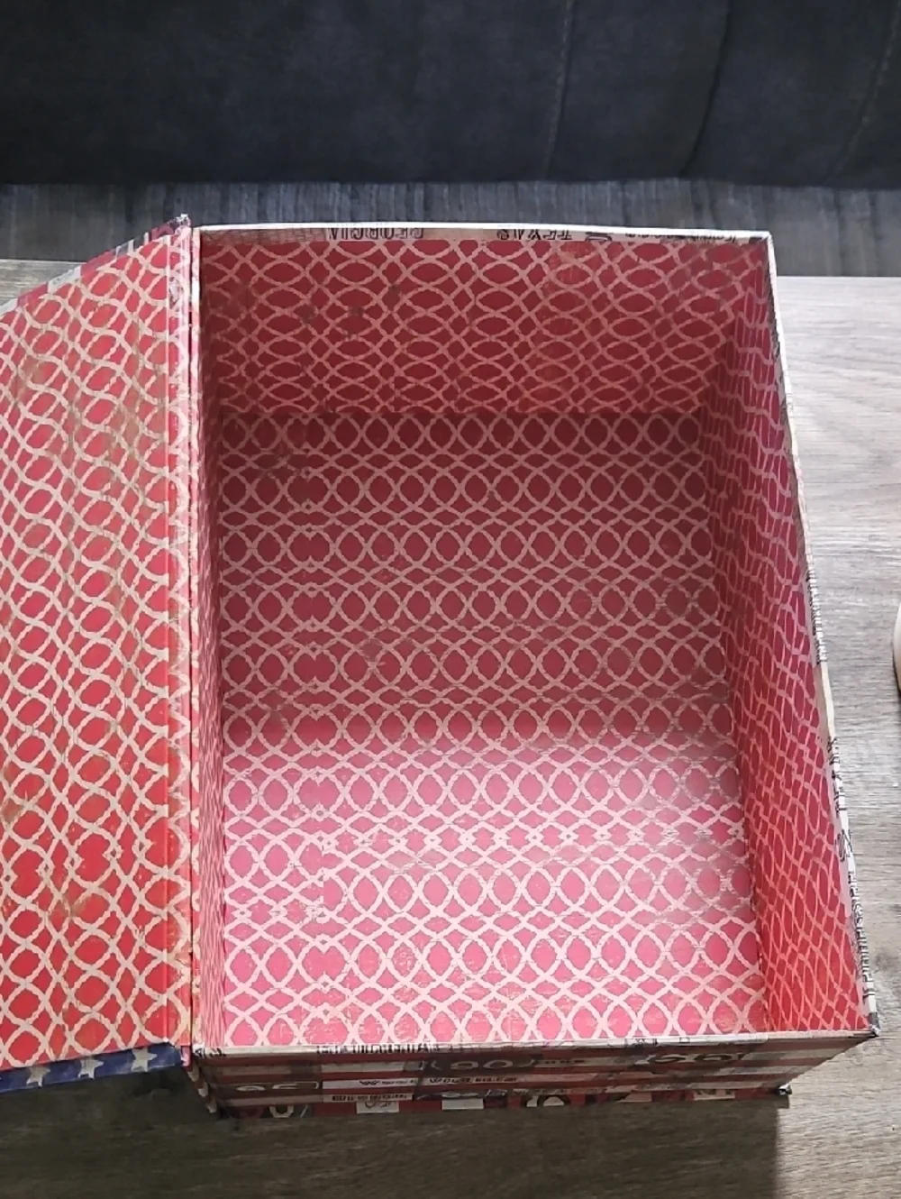 Decorative American Flag Pattern Storage Box - Red, White & Blue